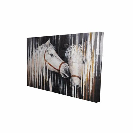 BEGIN HOME DECOR 20 x 30 in. Two White Horses Kissing-Print on Canvas 2080-2030-AN104